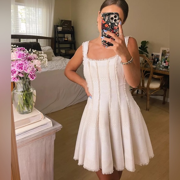 ANTONIO MELANI Dresses & Skirts - NWT Antonio Melani Jemma Square Neck A Line Tweed Sleeveless Mini Dress Sz 12